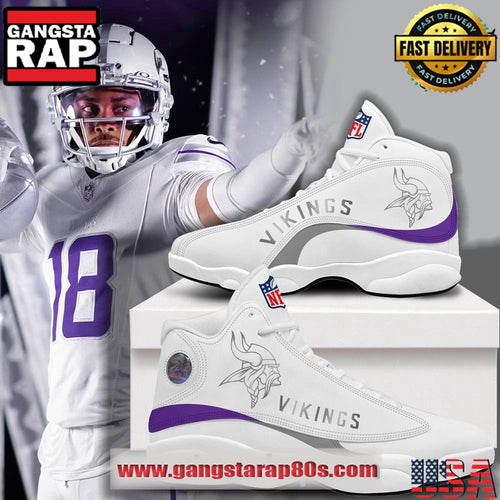 Minnesota Vikings Winter Warrior Air Jordan 13 Sneakers Shoes