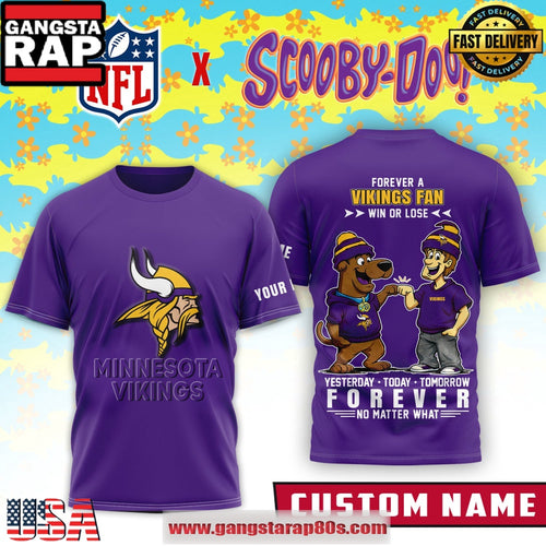 Minnesota Vikings x Scooby Doo Premium Custom Name 3D Shirt