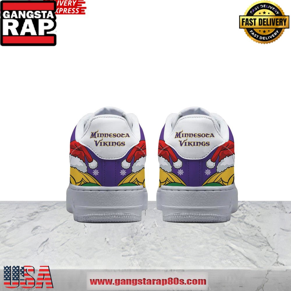 Minnesota Vikings Xmas Holiday Limited Edition Air Force 1 Running Sneakers Shoes
