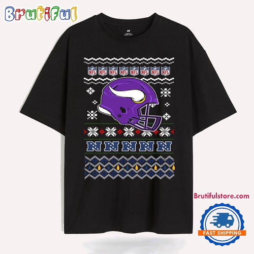 Minnesota Vikings Football Logo Team Helmet Merry Chritmas 2024 T Shirt
