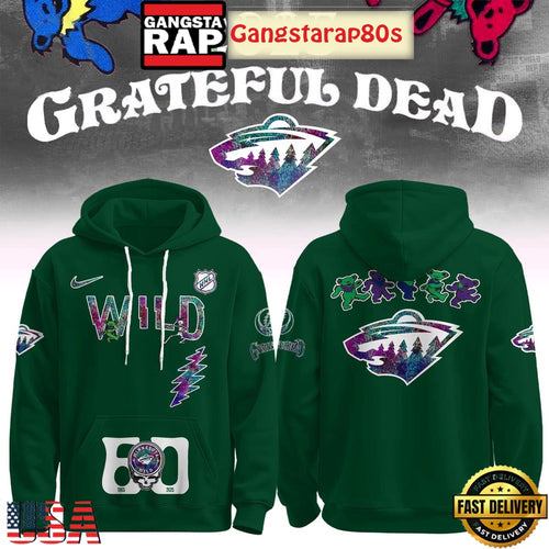 Minnesota Wild Grateful Dead 60 Years Special Edition All Over Print Hoodie