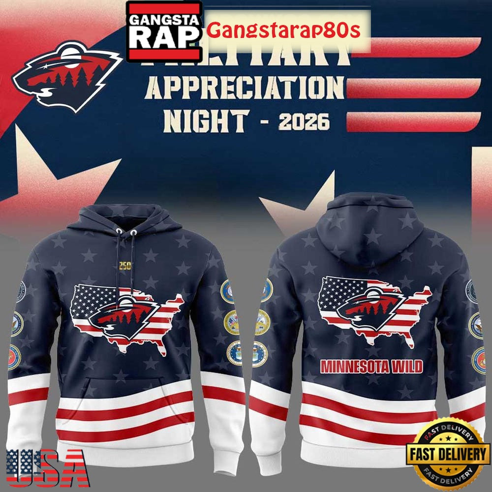 Minnesota Wild Military Appreciation 2026 Unisex Hoodie