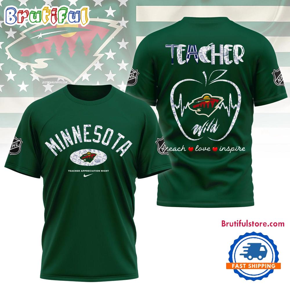 Minnesota Wild NHL Teacher Appreciation Day 3D T Shirt