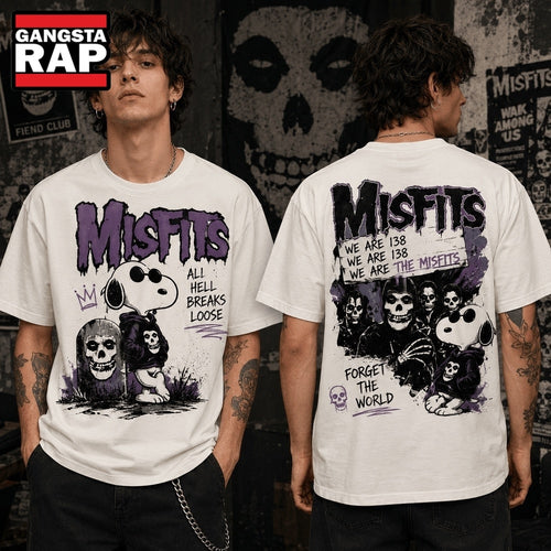 Misfits x Snoopy All Hell Breaks Loose 3D Shirt , Music Trending 3D Shirt