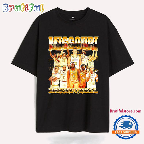 Missouri Men’s Basketball Team Collage NCAA 2025 T Shirt