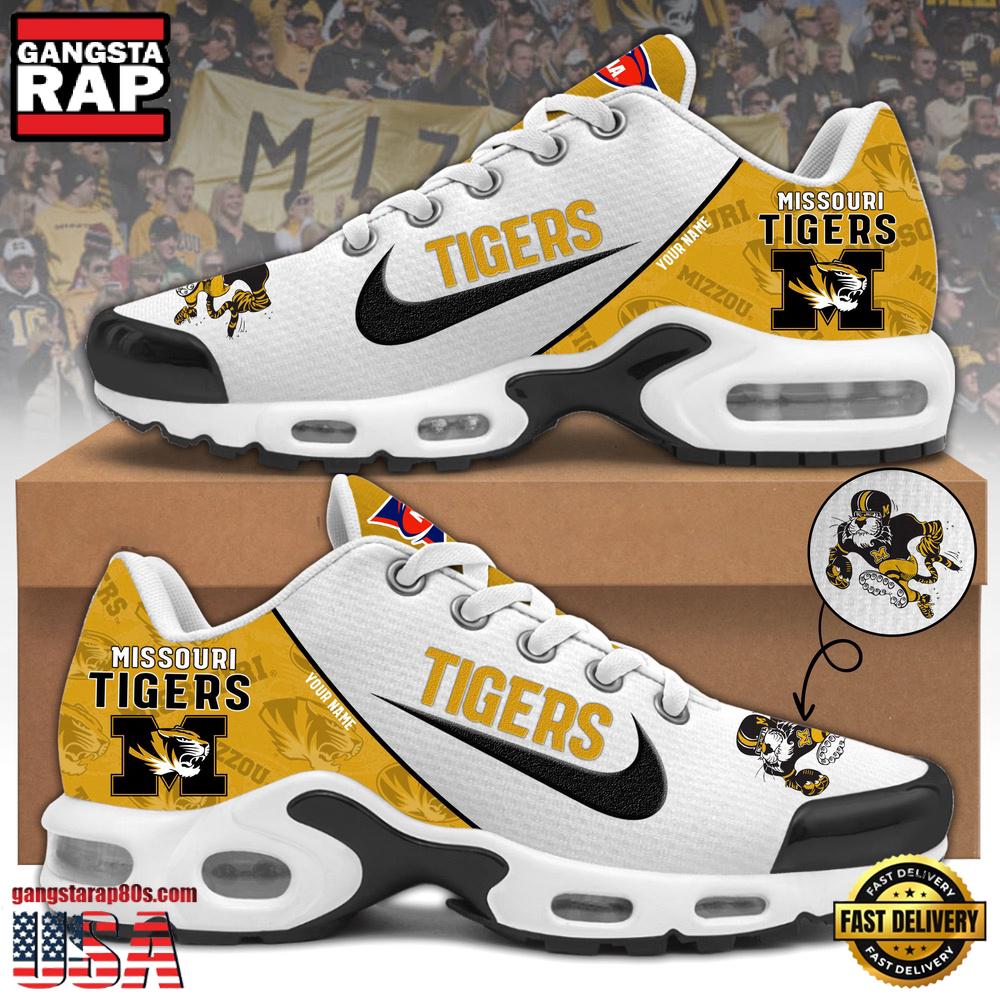 NCAA Custom Name Missouri Tigers Football Mascot Symbol Air Max Plus Shoes Running Sneakers