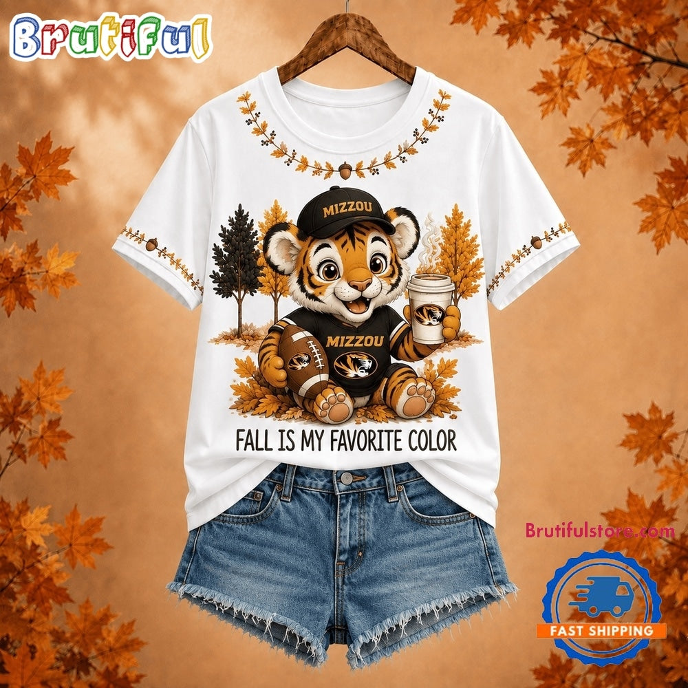 Missouri Tigers NCAA Fall Is My Favorite Color Football Unisex 3D Shirt