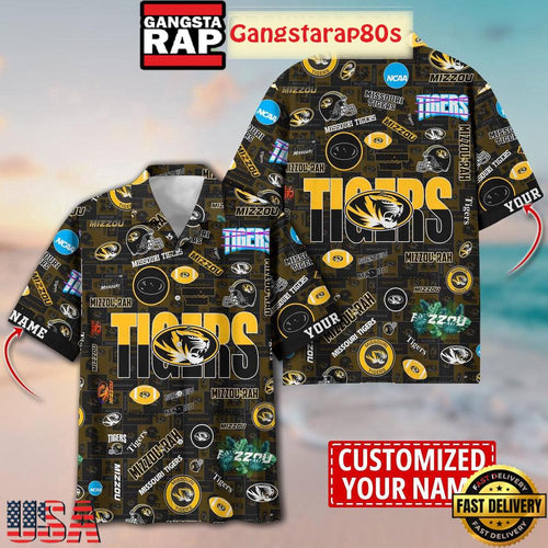 Missouri Tigers Solgan Mizzou Rah True Fan Spirit Custom Name Aloha Hawaiian Shirt