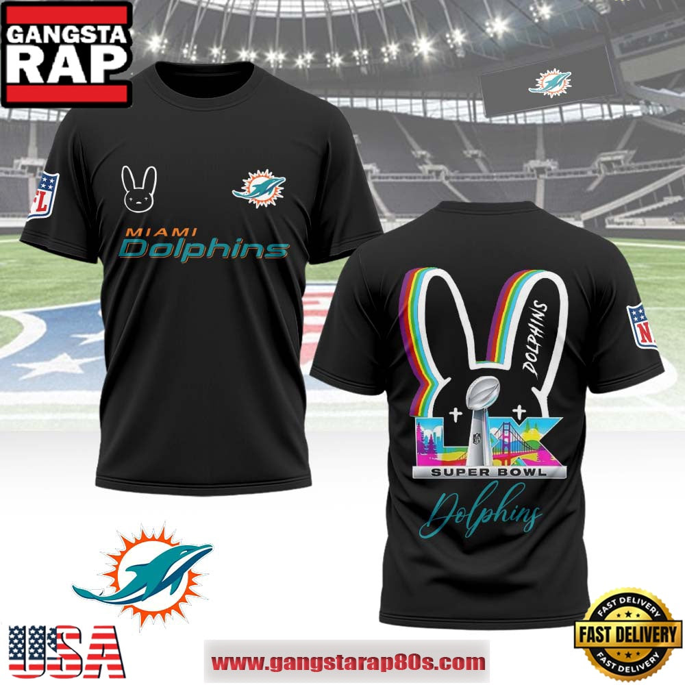 Miami Dolphins x Bad Bunny Super Bowl LX 2026 All Over Print Shirt