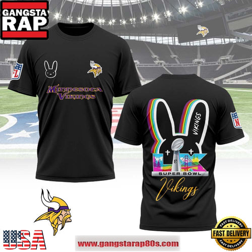 Minnesota Vikings x Bad Bunny Super Bowl LX 2026 All Over Print Shirt