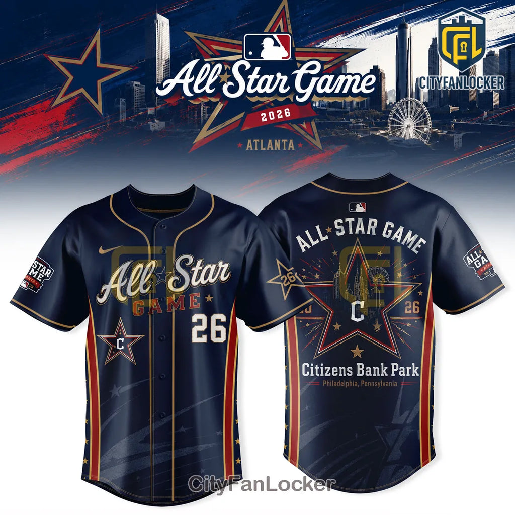 MLB 2026 All-Star Game Atlanta Navy Blue Baseball Jersey