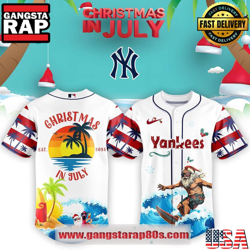 MLB All Teams x Christmas July Santa Surfing Special Baseball Jersey Shirt