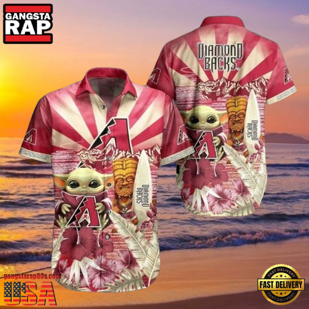 MLB Arizona Diamondbacks Baby Yoda Tiki Fantasy Style Hot Trending Summer Hawaiian Shirt