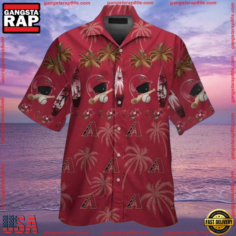MLB Arizona Diamondbacks Beachside Equipment Hawaiian Shirts