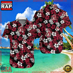 MLB Arizona Diamondbacks Black Floral Elegance Hawaiian Shirts