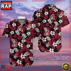 MLB Arizona Diamondbacks Black Floral Elegance Hawaiian Shirts