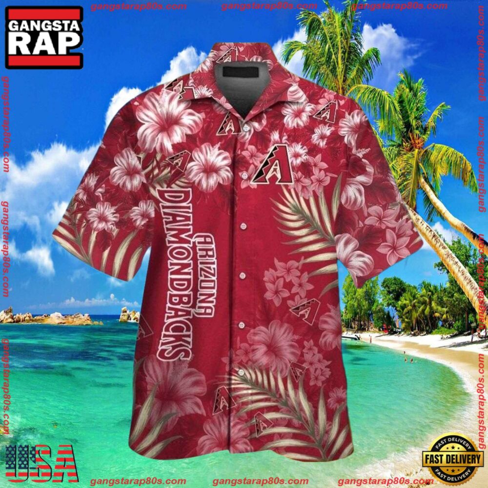 MLB Arizona Diamondbacks Classic Floral Hawaiian ButtonUp Shirts