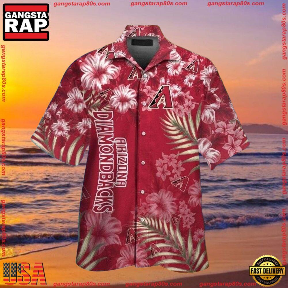MLB Arizona Diamondbacks Classic Floral Hawaiian ButtonUp Shirts