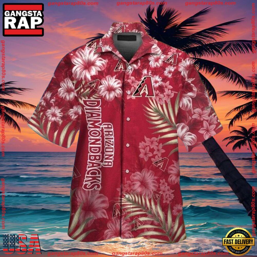 MLB Arizona Diamondbacks Classic Floral Hawaiian ButtonUp Shirts