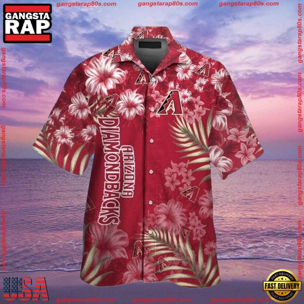 MLB Arizona Diamondbacks Classic Floral Hawaiian ButtonUp Shirts
