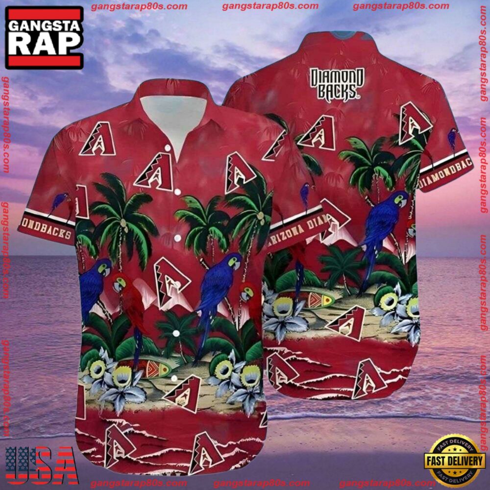 MLB Arizona Diamondbacks Exotic Birds And Foliage Tropical Hawaiian Shirts