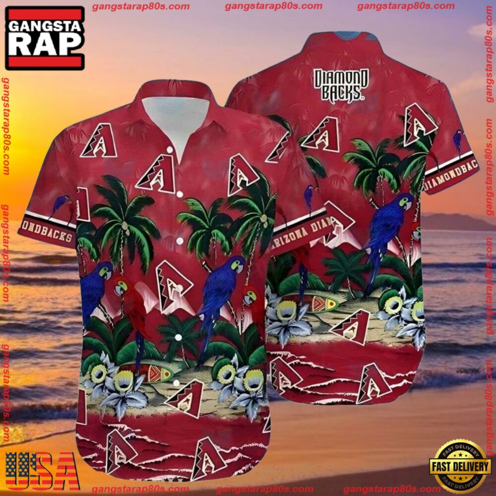 MLB Arizona Diamondbacks Exotic Birds And Foliage Tropical Hawaiian Shirts