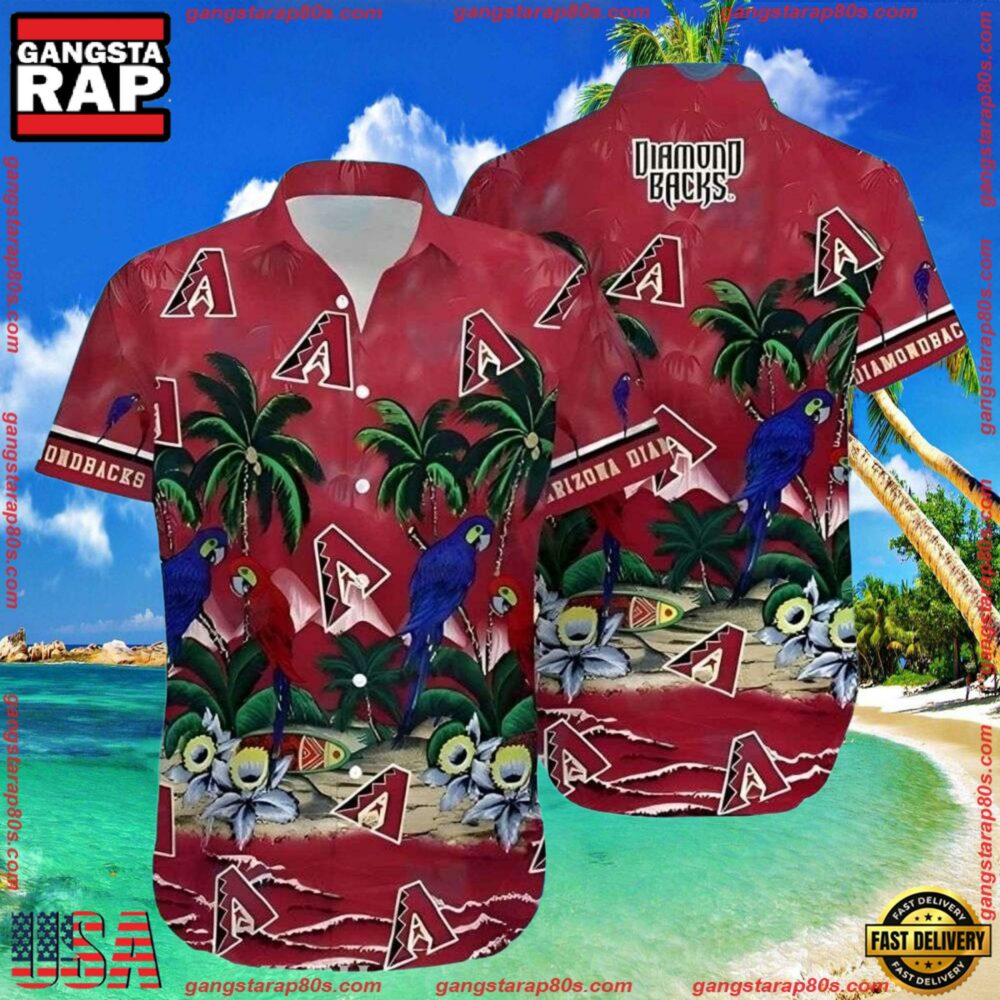 MLB Arizona Diamondbacks Exotic Birds And Foliage Tropical Hawaiian Shirts