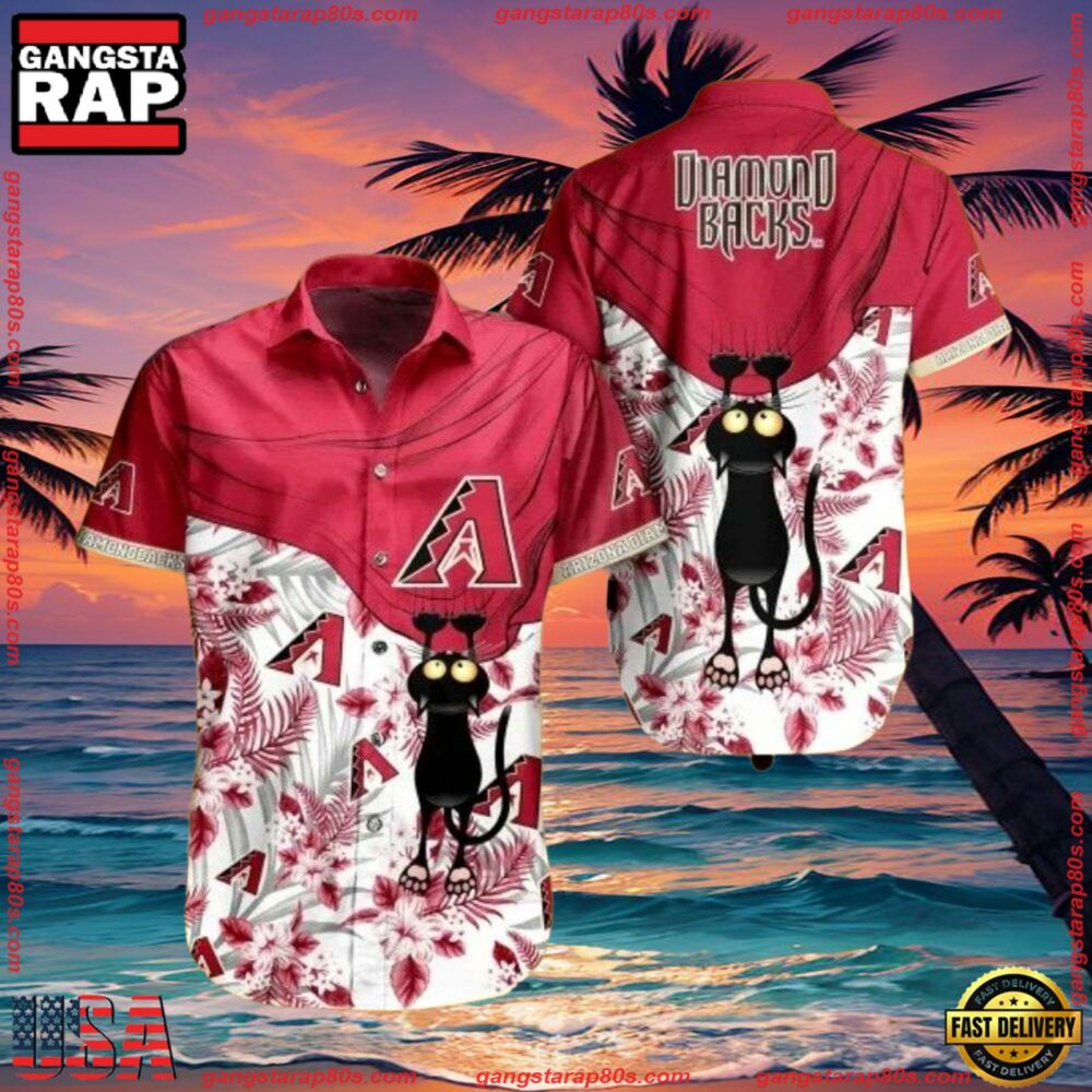 MLB Arizona Diamondbacks Feline Fan Tropical Hawaiian Shirts