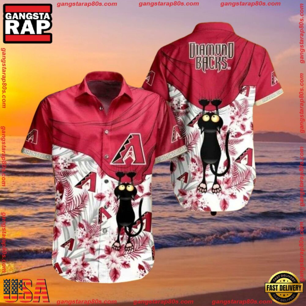 MLB Arizona Diamondbacks Feline Fan Tropical Hawaiian Shirts