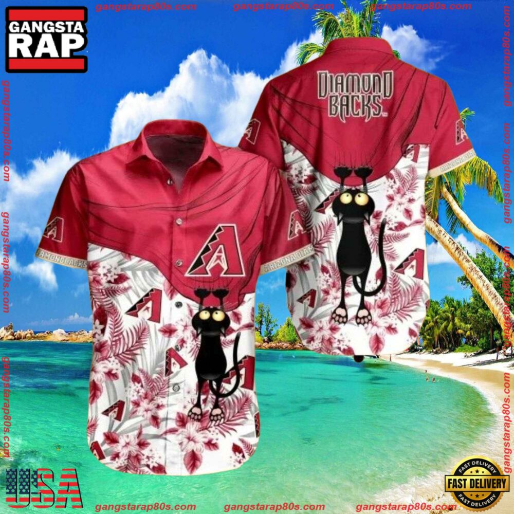 MLB Arizona Diamondbacks Feline Fan Tropical Hawaiian Shirts