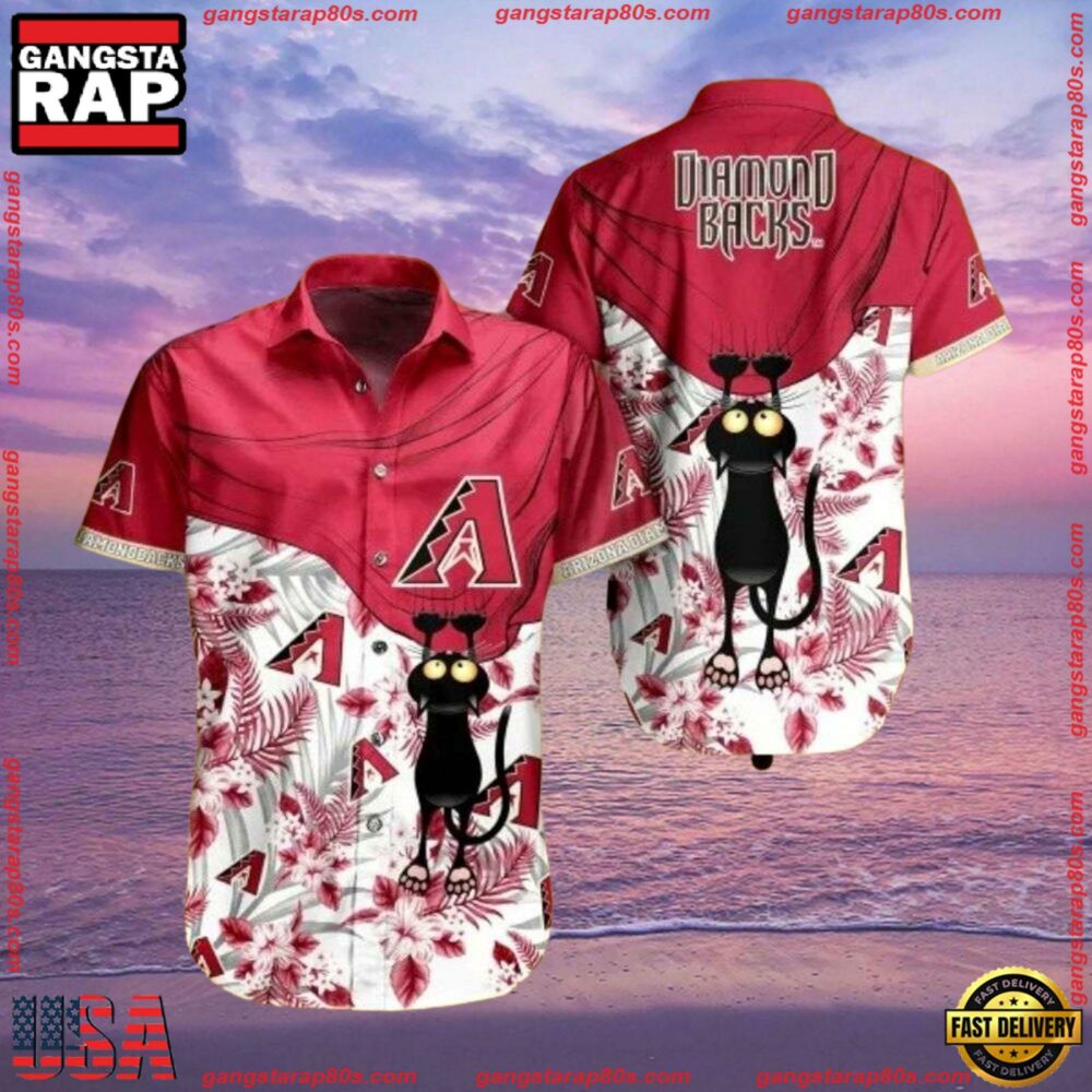 MLB Arizona Diamondbacks Feline Fan Tropical Hawaiian Shirts
