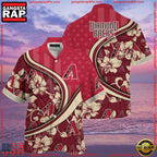 MLB Arizona Diamondbacks Floral Pitch Tropical ButtonUp Shirts