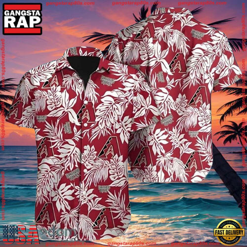 MLB Arizona Diamondbacks Hibiscus Aloha ButtonUp Shirts