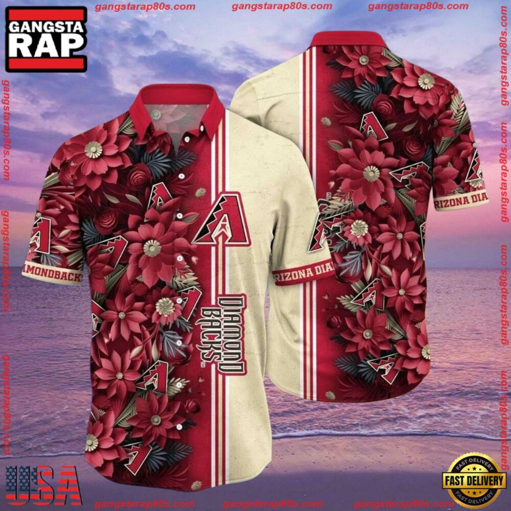 MLB Arizona Diamondbacks Leafy Tropics Aloha Shirts