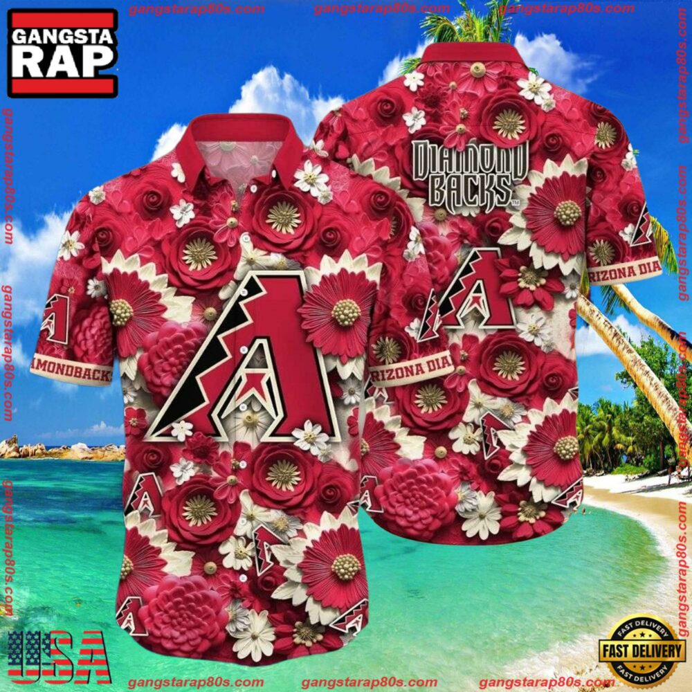 MLB Arizona Diamondbacks Retro Style Tropical Summer Hawaiian Shirt