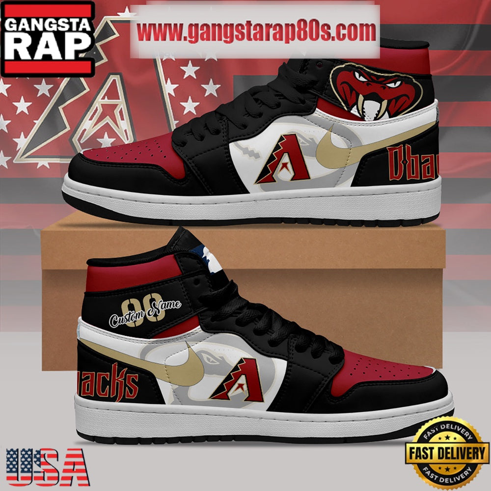 MLB Arizona Diamondbacks Unique Design Custom Name Air Jordan 1 Shoes Running Sneakers