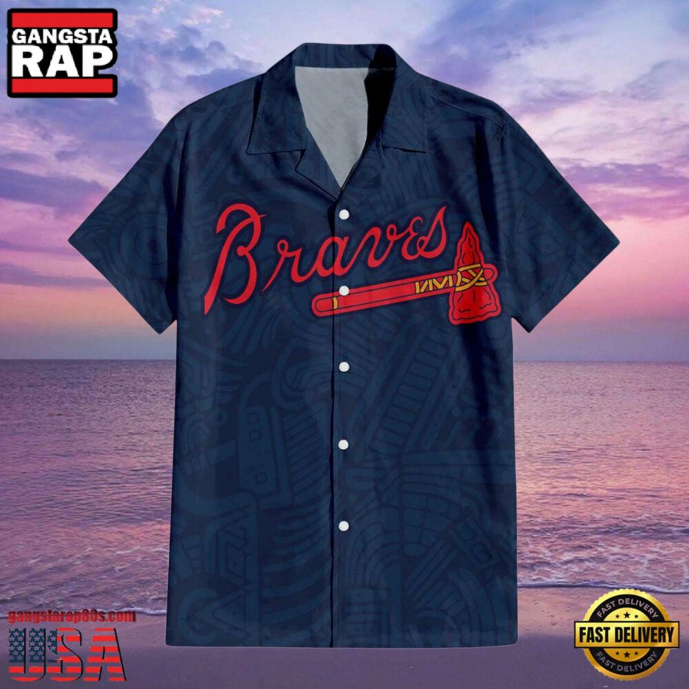 MLB Atlanta Braves Tribal Motifs Aloha Hawaiian Shirt