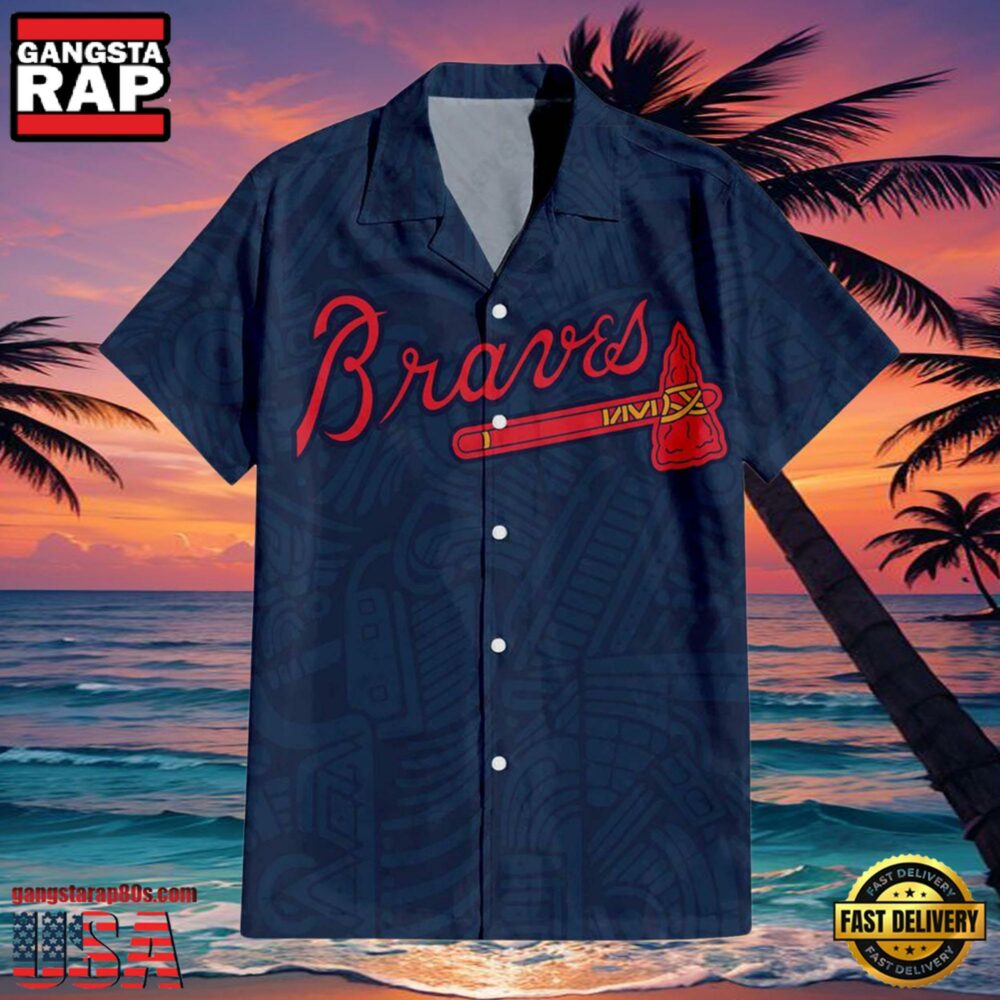 MLB Atlanta Braves Tribal Motifs Aloha Hawaiian Shirt
