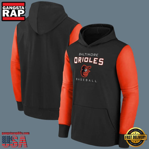 MLB Baltimore Orioles Pullover All Over Print Hoodie Black