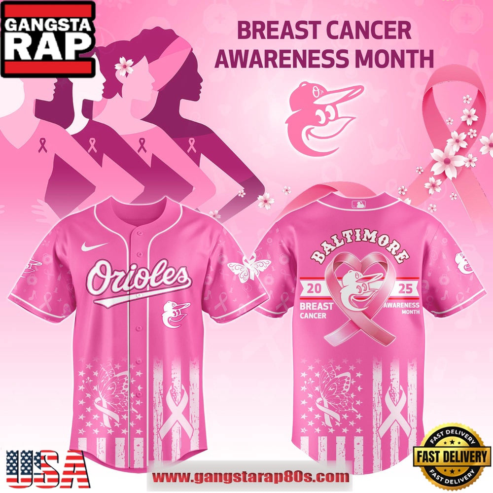 MLB Baltimore Orioles X Breast Cancer Awareness Month Special Edition Baseball Jersey