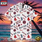 MLB Boston Red Sox Team Logo Baseball Aloha Hawaiian Shirt