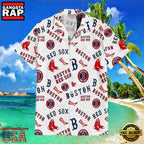 MLB Boston Red Sox Team Logo Baseball Aloha Hawaiian Shirt