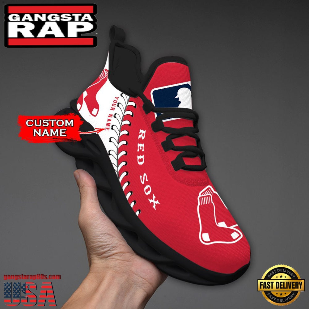 MLB Boston Red Sox Unique Design Custom Name Max Soul Shoes Running Sneakers