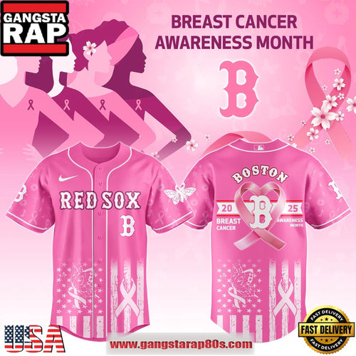 MLB Boston Red Sox X Breast Cancer Awareness Month Special Edition Baseball Jersey