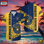MLB Brewers Game Day - Milwaukee Brewers Floral Aloha Shirt