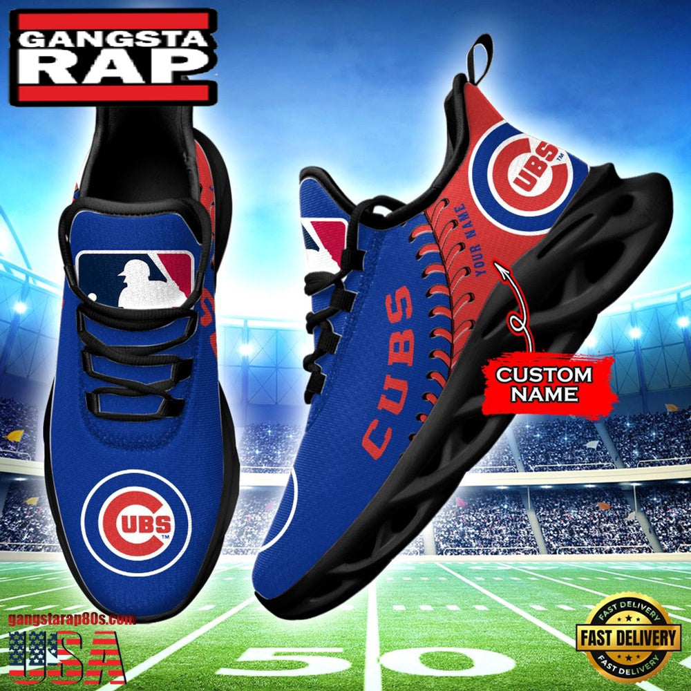 MLB Chicago Cubs Unique Design Custom Name Max Soul Shoes Running Sneakers
