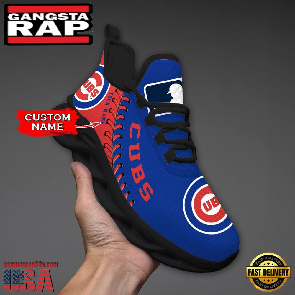 MLB Chicago Cubs Unique Design Custom Name Max Soul Shoes Running Sneakers