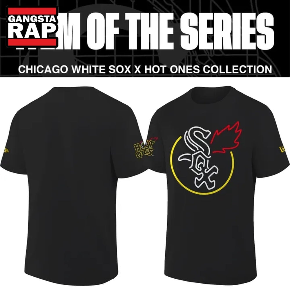 MLB Chicago White Sox x First We Feast x Hot Ones Black Hoodie T-Shirt