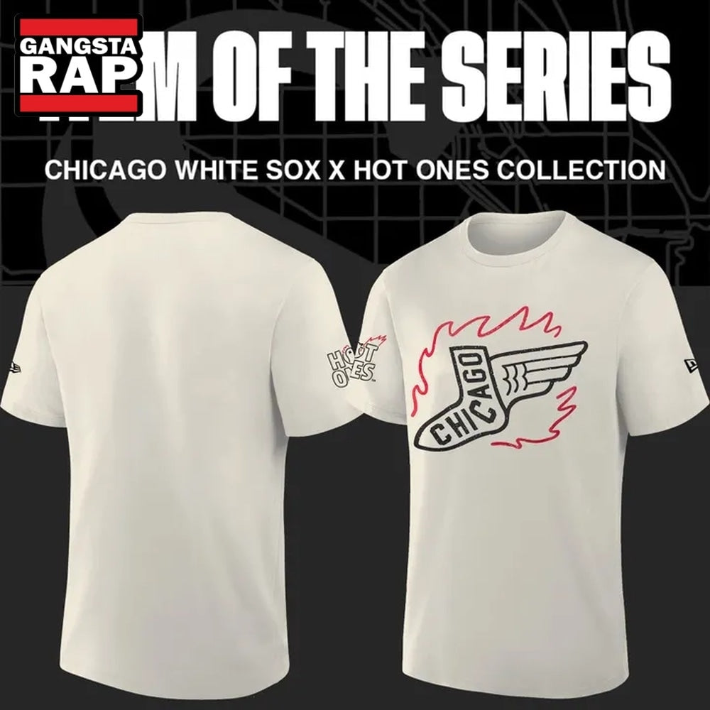 MLB Chicago White Sox x First We Feast x Hot Ones White Hoodie T-Shirt