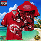 MLB Cincinnati Reds Enthusiast’s Tropical Leaves Hawaiian Shirt